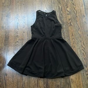 Black dress, black flower lace